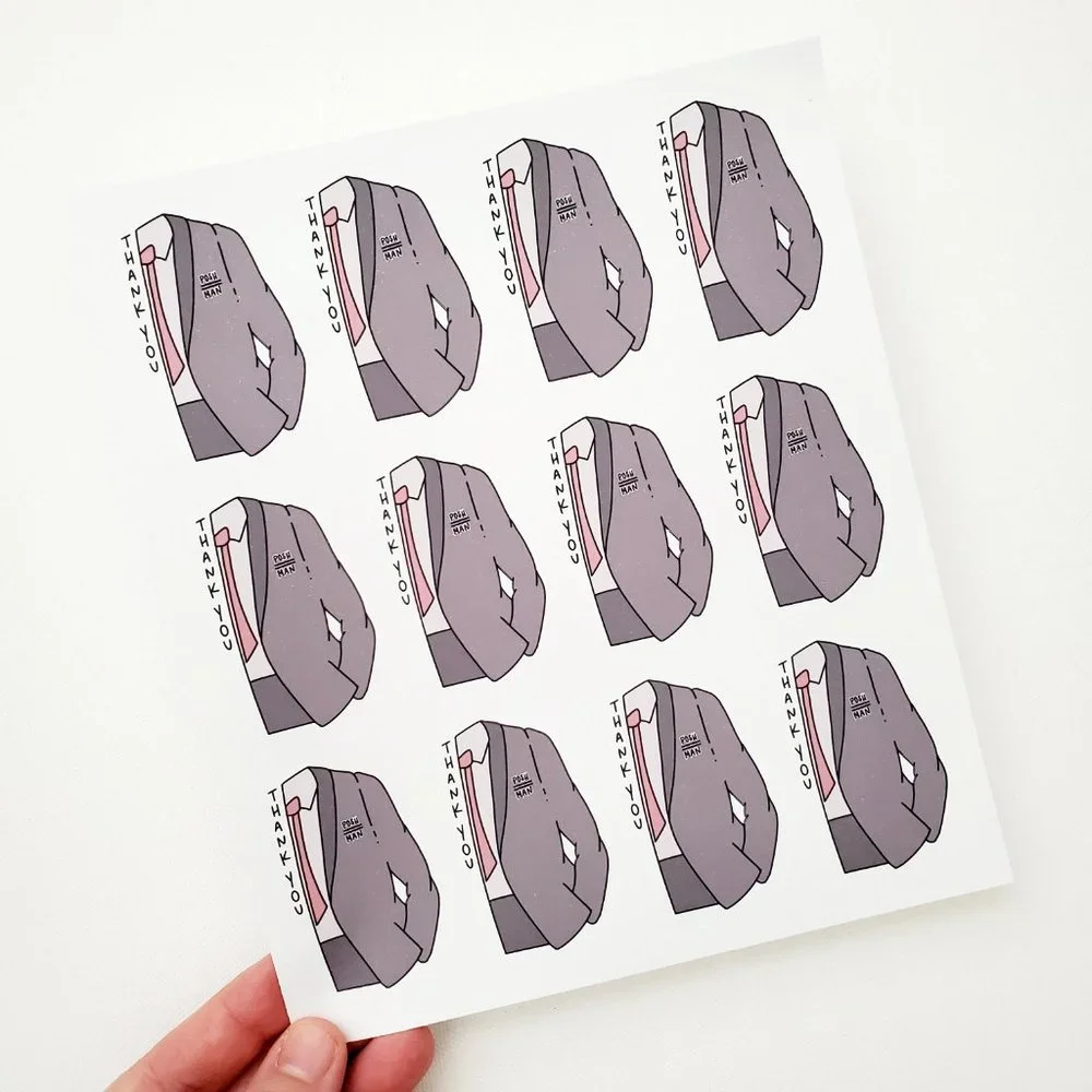 LB075 Custom Poshmark Sticker Sheets Mens Suit Thank You Posh Mens [Price Firm] - Picture 3 of 8